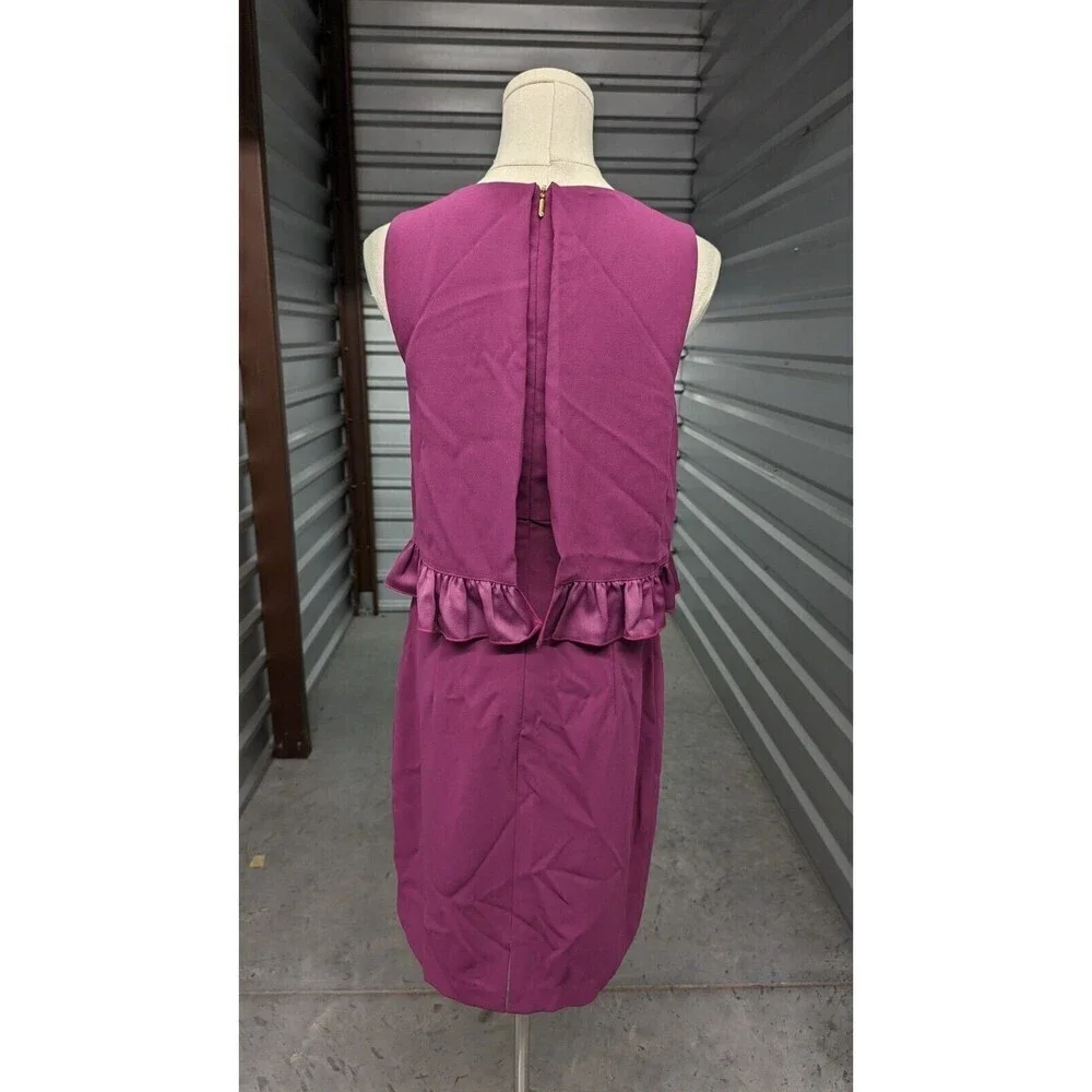 TRINA TURK Size‎ 4 Dress Ruffle Layer Bodice Split Back Sheath